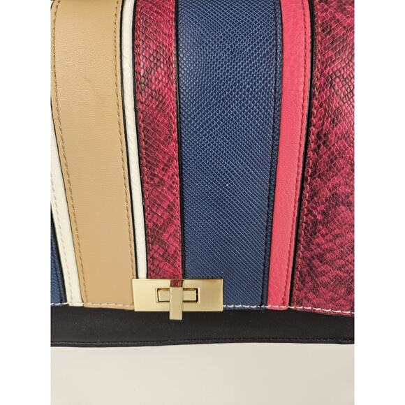 Gianni Bini Crossbody Bag Multi Color Striped Faux Leather Summer Cutie! - Picture 3 of 8